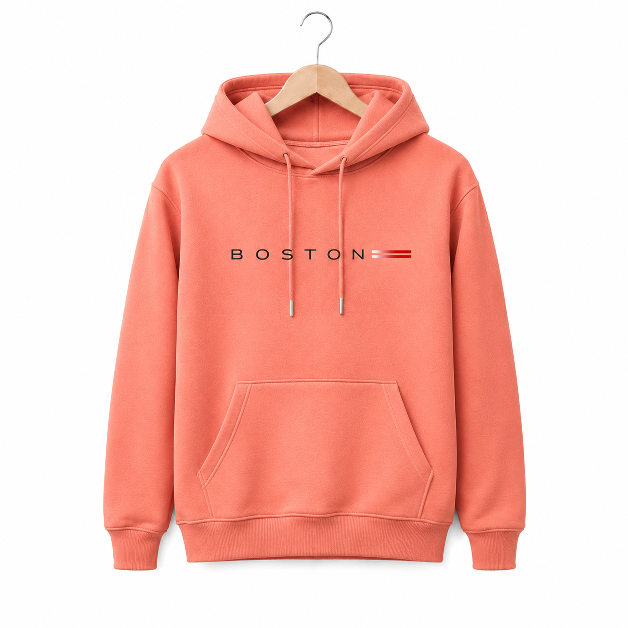 Hoodie Boston —	Salmón Coral