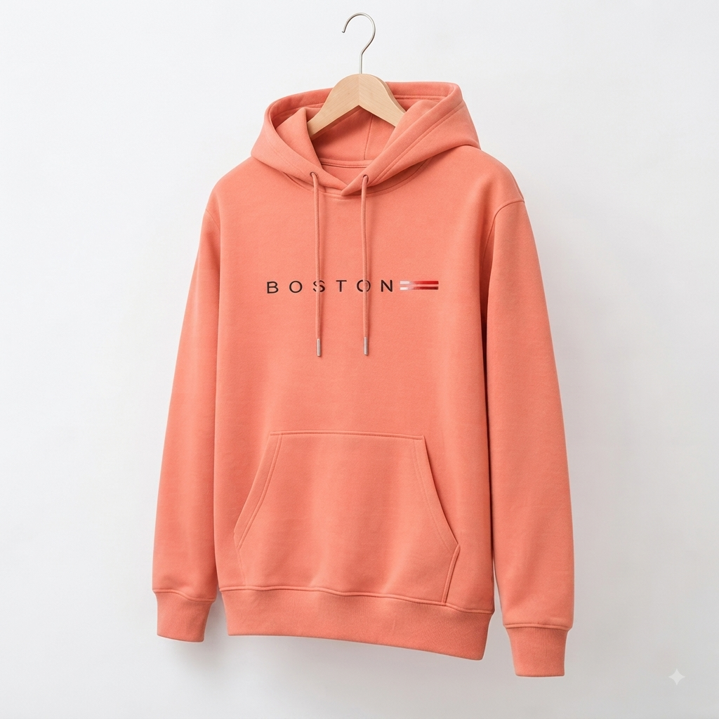 Hoodie Boston —	Salmón Coral